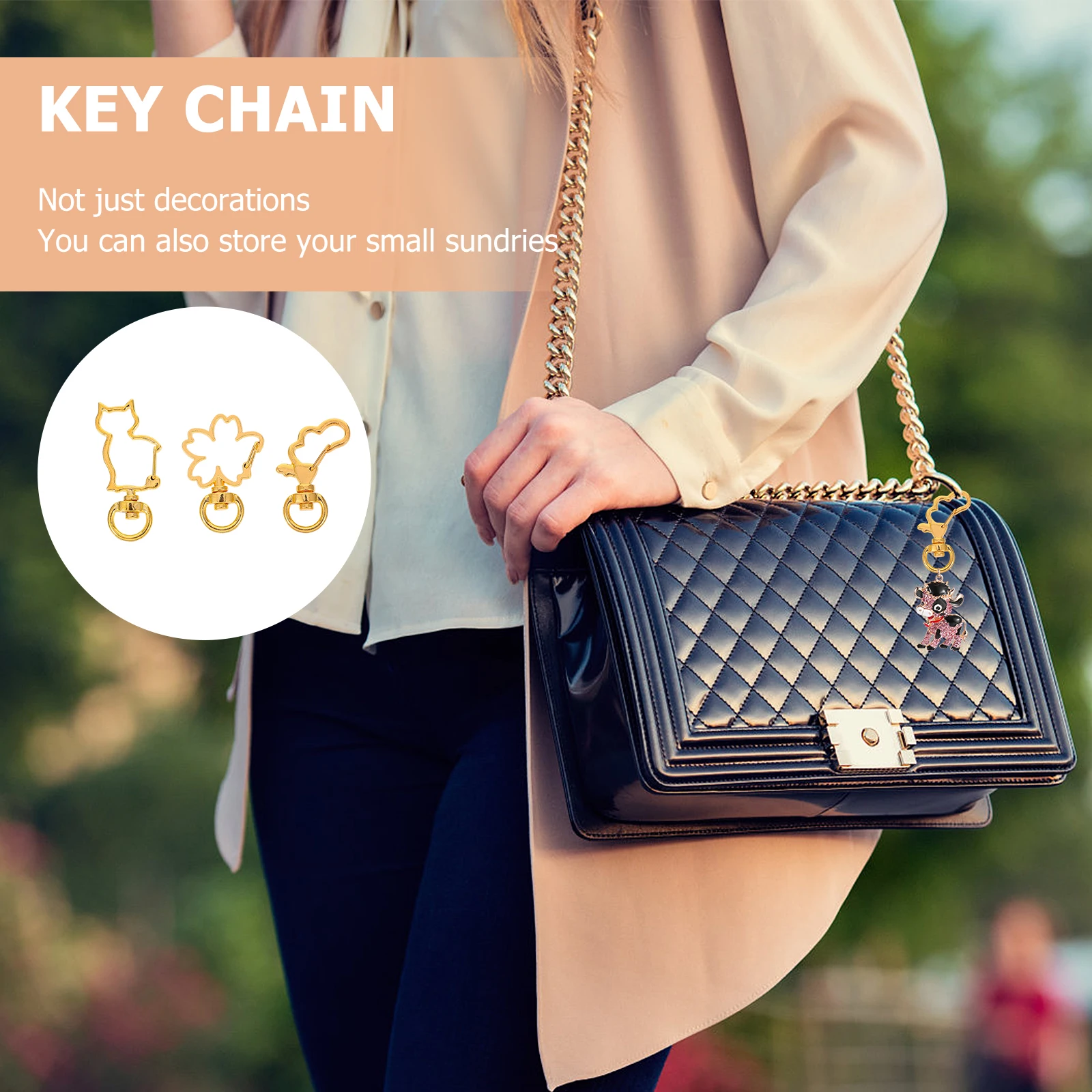 

30 Pcs Carabiner Keychain Metal Hanging Clasps DIY Craft Accessories Snap Hook Lobster Golden Jewelry Making Supplies with Ring