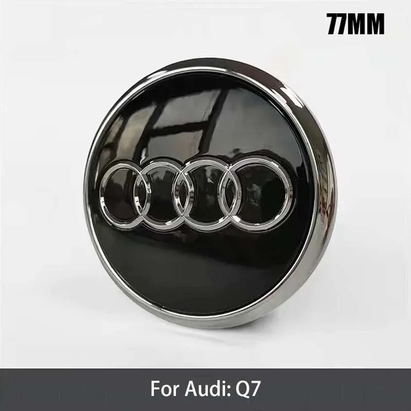 4pcs 77mm Car Wheel Hub Center Caps Auto Rim Covers For Audi Q7 4L0601170 Emblem Decoration Exterior Accessories