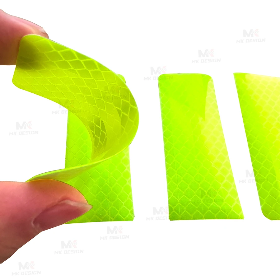 سيارة ليلة ملصقات عاكسة علامات السلامة المرورية على الطرق PET تحذير المضادة للتصادم مقاوم للماء ملصقات مضيئة 5 قطعة/المجموعة #5