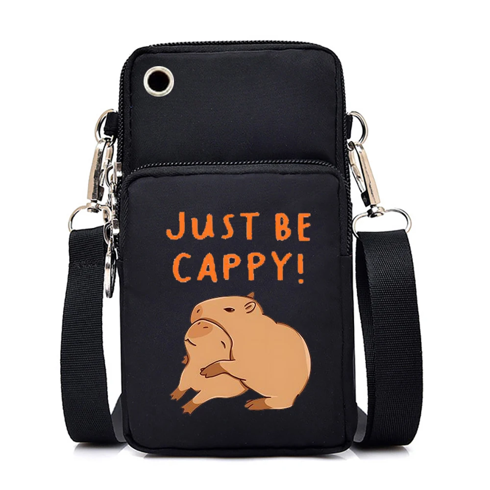 Nylonowa damska mała torba na ramię Cartoon Capybara torba na telefon komórkowy modna torebka portmonetka unisex Mini Capybara torba Crossbody