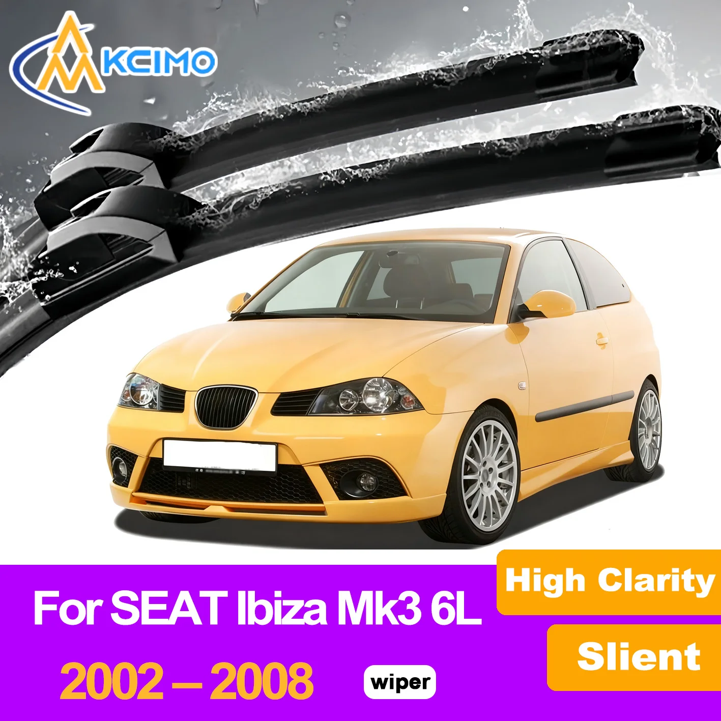 

2Pcs Front Windshield Wiper Blades For SEAT Ibiza Mk3 6L 2002–2008 Windscreen Window Car Accessories