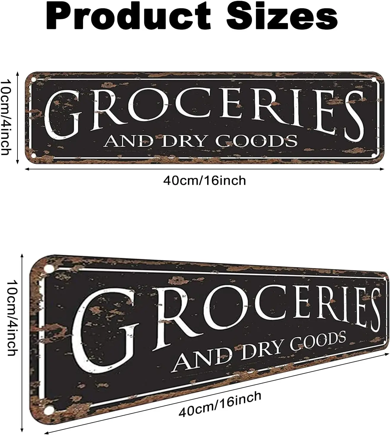 Retro Tin Sign Groceries & Dry Goods Wall Decor Bar Restaurant 4x16 Inch