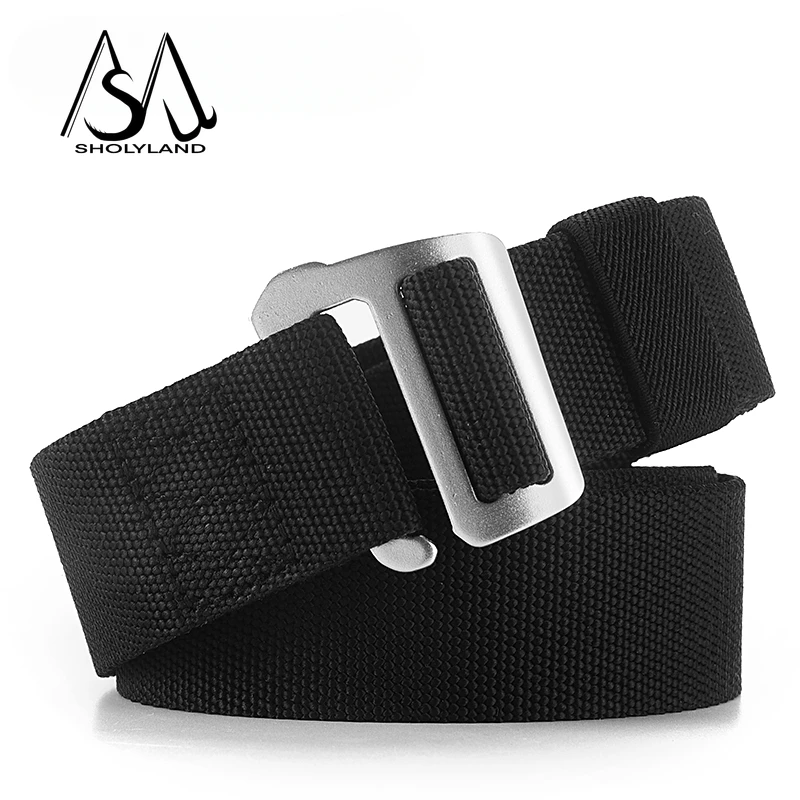 New Trendy Fashion Men\'s Elastic Canvas Military Belt Men\'s Tactical Military Belt Outdoor Belt High Quality Design Belt