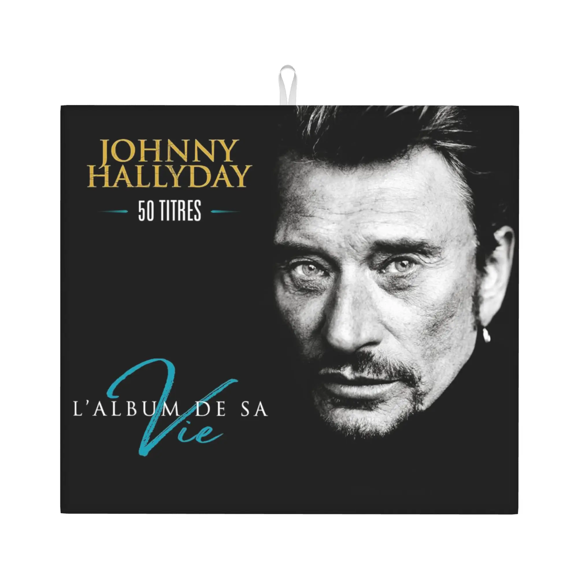 Drying Mat For Kitchen Johnny Hallyday French Rock Singer Water Absorbent Waterproof On Slip Kitchen Counter Protector Mat