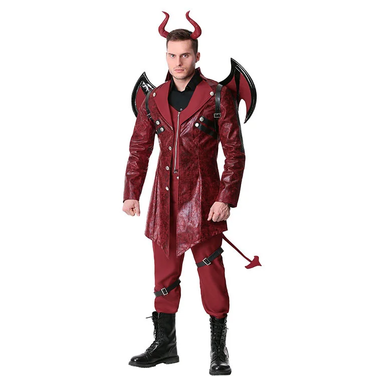 Halloween Costume Stage Performance Cosplay Movie Character Costume Hell Demon Devil Costume Devil Cosplay for Adult Kids