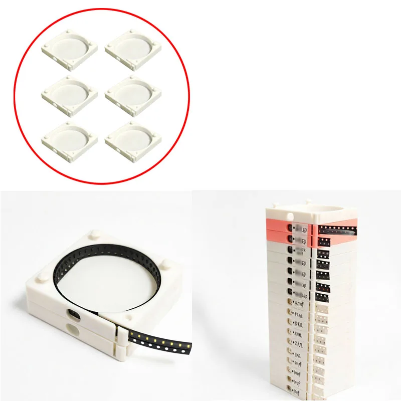 6PC Mini Storage Box for SMD‑Tape Electronic Part 3D Printed Sorting Case Stackable Desktop Organizer for DIY Making Accessories