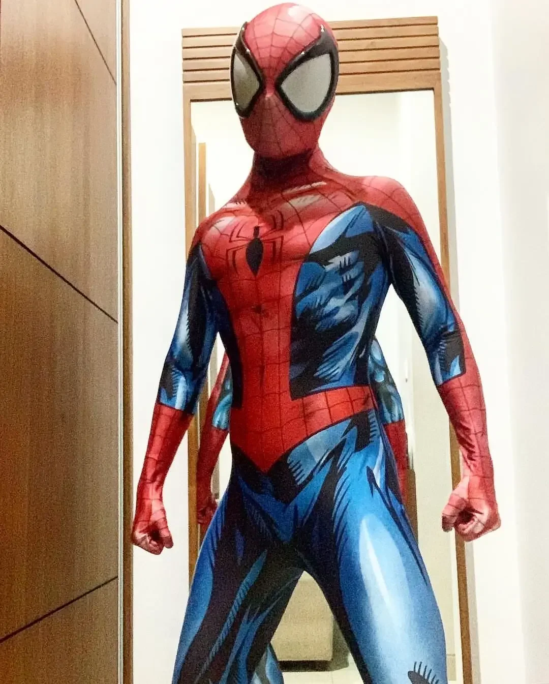Big Lenses Ultimate Cosplay Man Superhero 3D Printed Spandex Costume SM Bodysuit disfraces de Halloween Adult Male - view 3