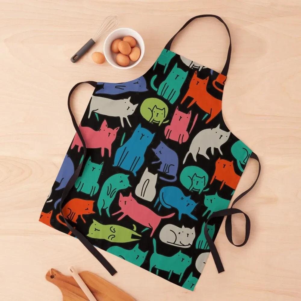 

Cool Cats. Funny cute colorful pet design. Apron Kitchen Novel Kitchen Accessories For Girl Apron