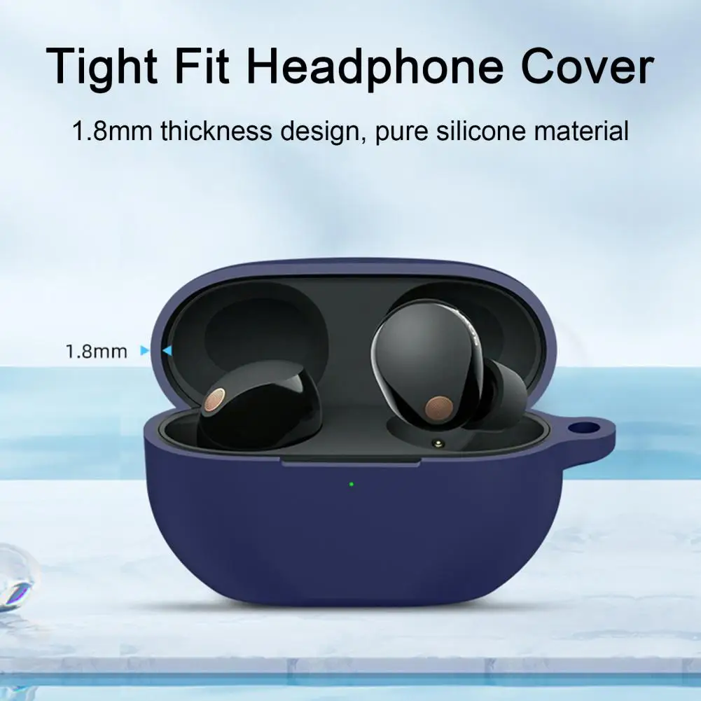 Earphone Silicone Case Drop Protection Scratch-proof Full Coverage 360-degree Protection Case for Sony WF-1000XM5