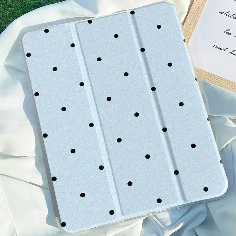 

Чехол в черный горошек для iPad Pro 11, 10,2, 9/8/7 поколения, 9,7, 5/6-й Air4/5 10-й 10,9 Air 3 10,5 Pro 12,9 Mini 6, тройной чехол