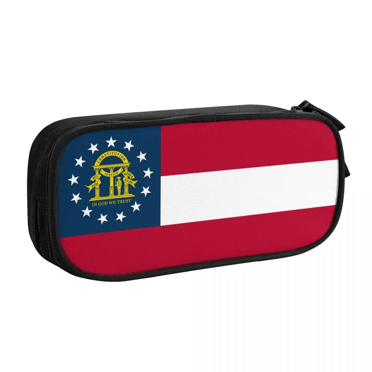 Cute Custom Georgia Flag Pencil Cases for Boys Gilrs Georgian Large Capacity Pen Bag Box School Accessories