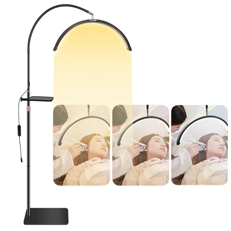 Gooseneck Half Moon LED Light 21-inch Beauty Lamp for Eyelashes Manicure Faical Care Skincare Reading Photography Beauty Filling