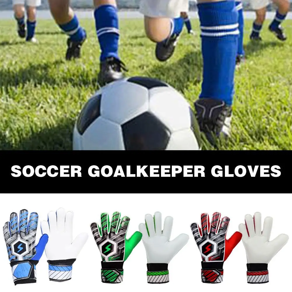 

Soccer Goalkeeper Gloves With Finger Protection Children Male Adult Professional Training Equipment Goalkeeper Non-slip Gam O7Z2