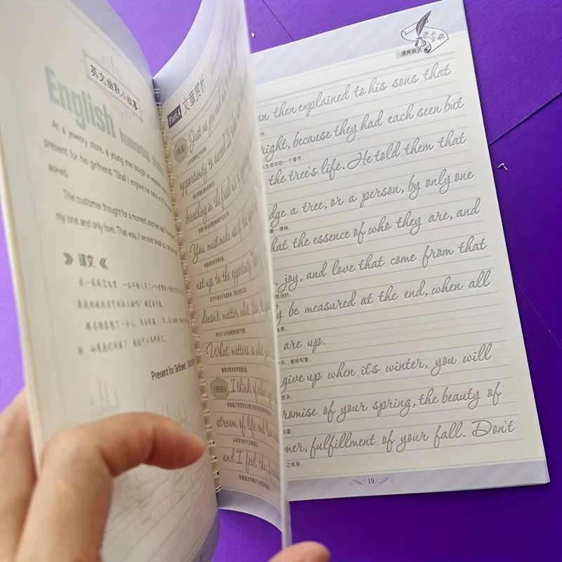 Książka do ćwiczeń pisma ręcznego dla dorosłych w języku angielskim - alfabet i śledzenie zdań, idealna do poprawy umiejętności pisma ręcznego, kalig wielokrotnego użytku