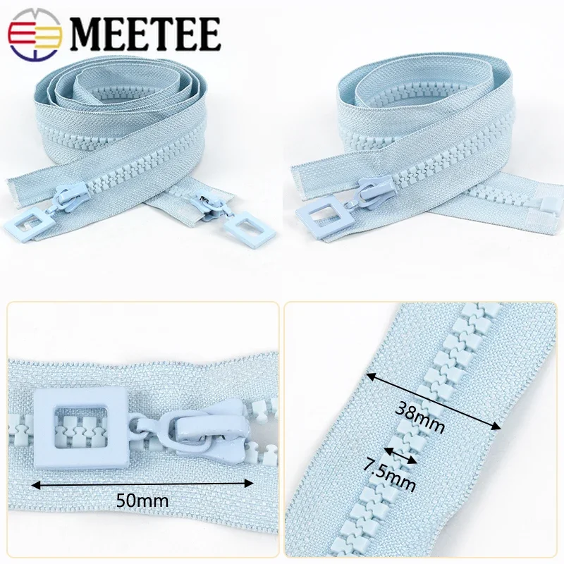 

8# 1Pc 80-120cm Resin Zipper Single/Double Sliders Open-End Zip Bags Jacket Clothes Decor Zips Repair Kit DIY Sewing Accessories