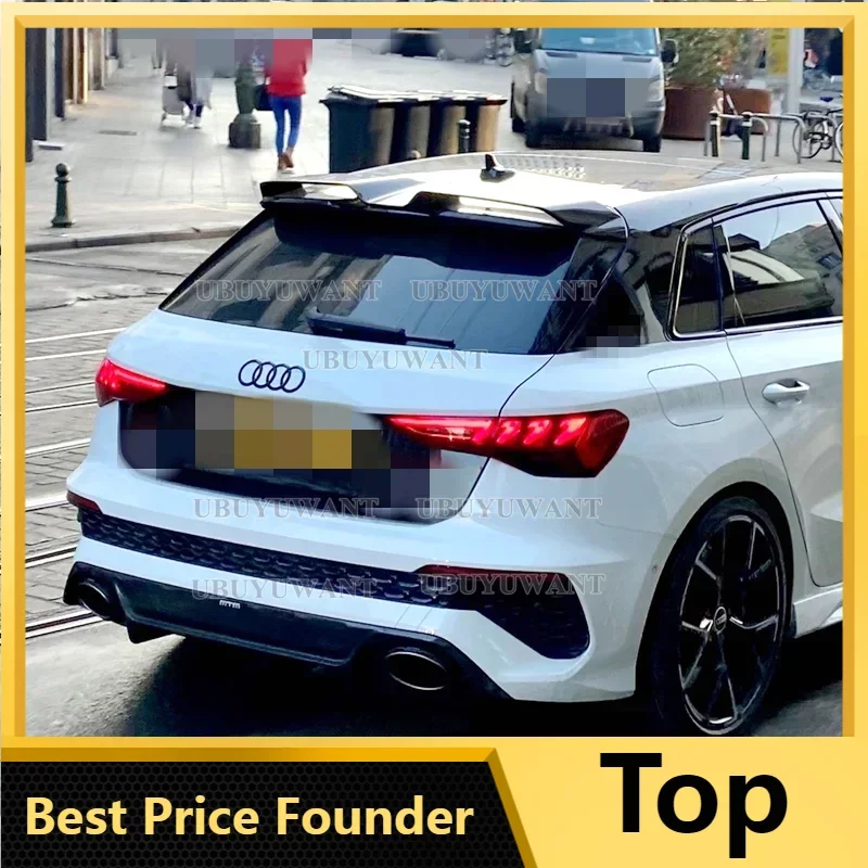 

For Audi A3 8Y Sportback RS 3 Exterior Accessories Gloss Black RS 3 Style Rear Roof Spoiler 2021 2022 2023-2024