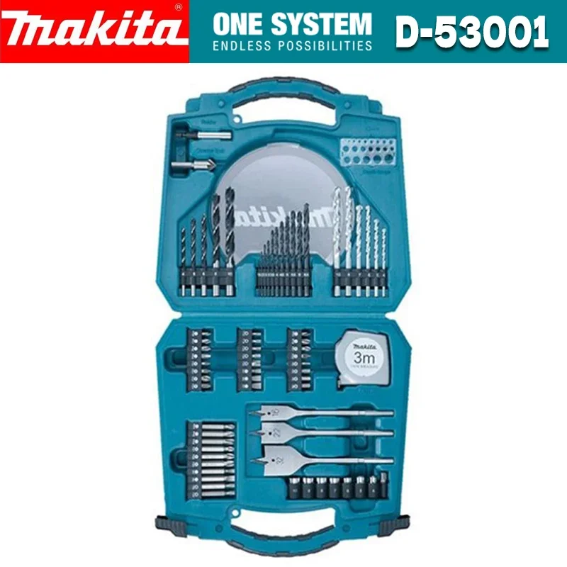 MAKITA D-53001 71 шт., набор ручных инструментов для спиральных сверл, многофункциональные аксессуары для электроинструментов