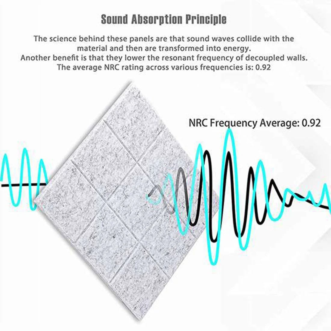 6 шт. самоклеящиеся акустические панели, декоративная плитка, звуковые панели, 9 сетчатых досок, акустическая обработка для студии, темно-серый