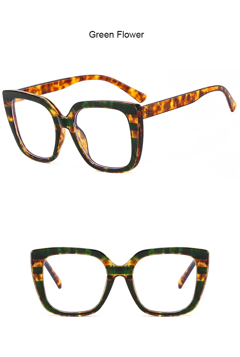Mode Luxusmarke großen Rahmen Regenbogen übergroße quadratische Lesebrille Rahmen Frauen Brillen Presbyopie Brillen – Detail 18