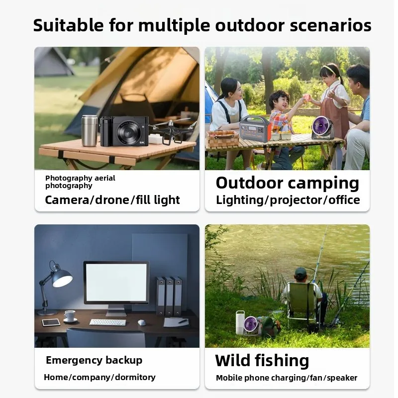 Przenośna stacja zasilania o dużej pojemności 400W, bateria LiFePO4 192Wh, generator solarny AC 220V, szybkie ładowanie, power bank na kemping