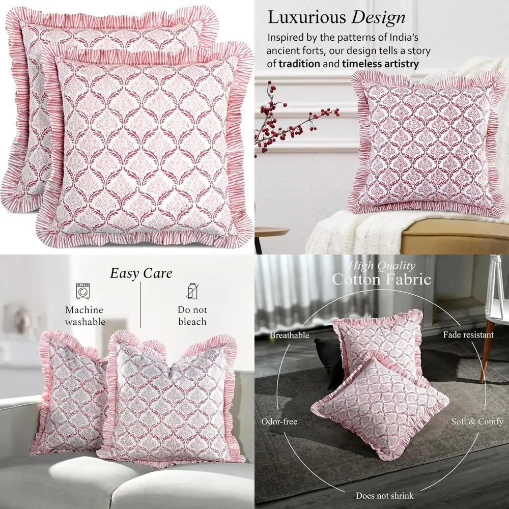 

Наволочка для декоративной подушки из хлопка с ручной набивкой, 24x24 дюйма, со скрытой молнией, идеально подходит для декора и к празднику Дня благодарения