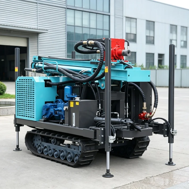 Customized Small Full‑hydraulic Crawler Hard‑rock Water Well Drilling Rig for Engineering Well Drilling