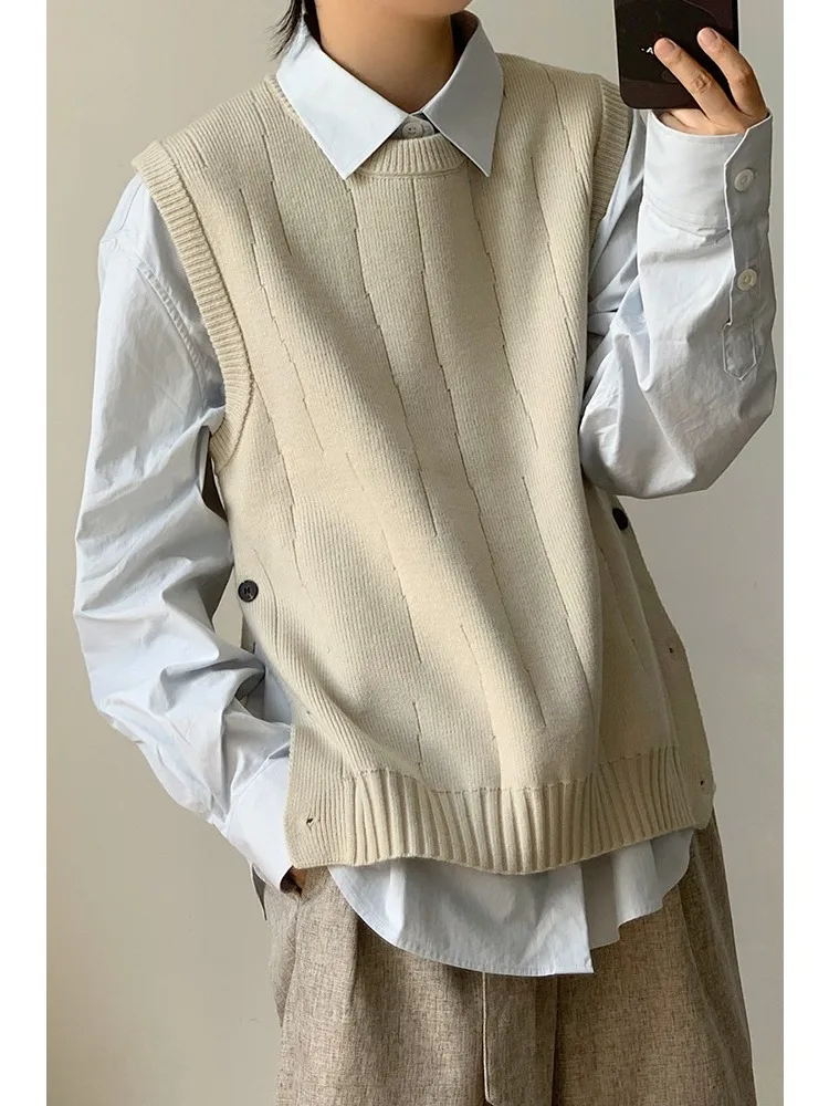 

Мужской вязаный свитер в американском стиле, новинка весна-осень, свободный крой, простой, в японском стиле, молодежный, модный