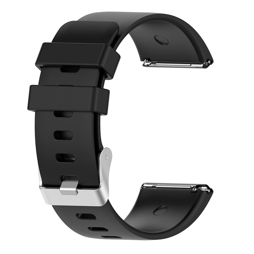 สายสําหรับ Fitbit Versa 2 สมาร์ทวอทช์สร้อยข้อมือกีฬาสําหรับ Fitbit Versa สายรัดข้อมือกันน้ําสีดํา