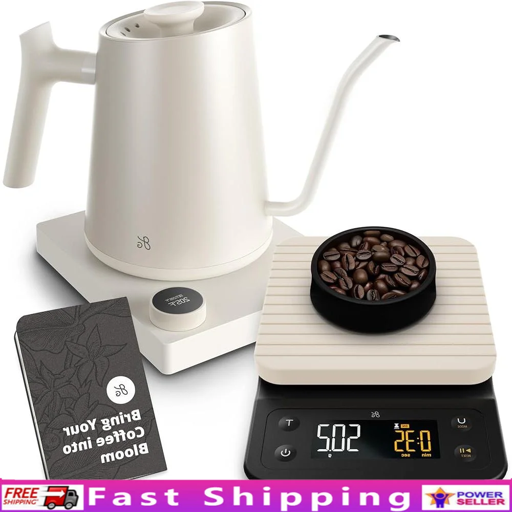 

Electric Gooseneck Kettle Coffee Scale Precision Pour Over Temperature Control Heated Spill Proof Dishwasher Safe 1200W