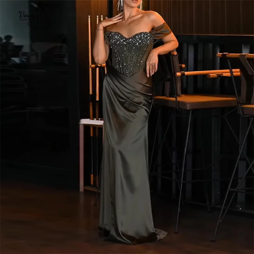 

Vows Candle Elegant Evening Party Dresses for Women Ball Gowns Line A Custom Made Bead Embroidery Wedding Evening Dress Woman