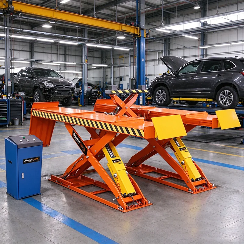 Heavy Duty Low Profile Double Scissor Auto Lift Hydraulic Vehicle Repair Lift