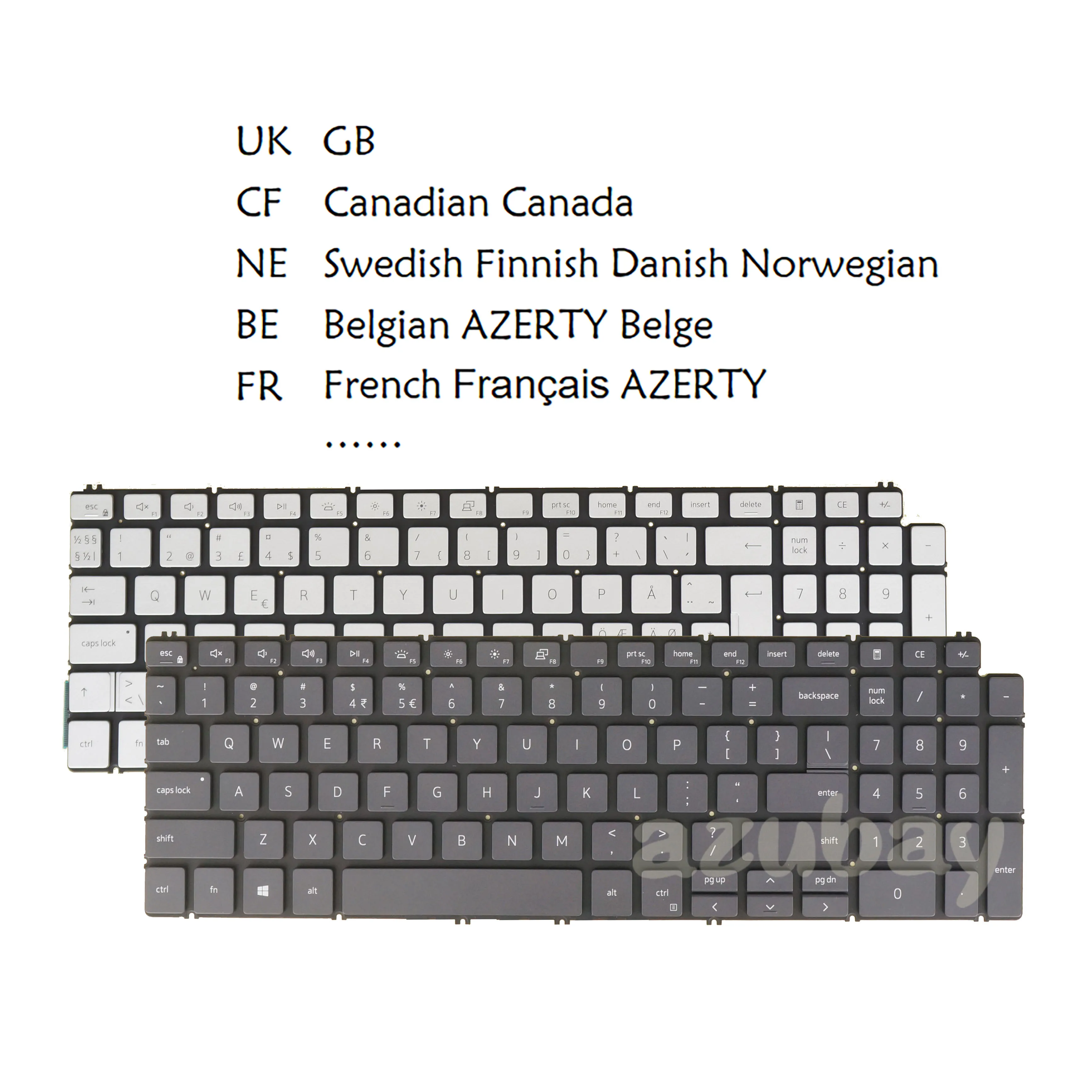 laptop teclado retroiluminado para dell inspiron 7500 7590 7591 em 7506 em 7706 reino unido frances belgica azerty nordico 01