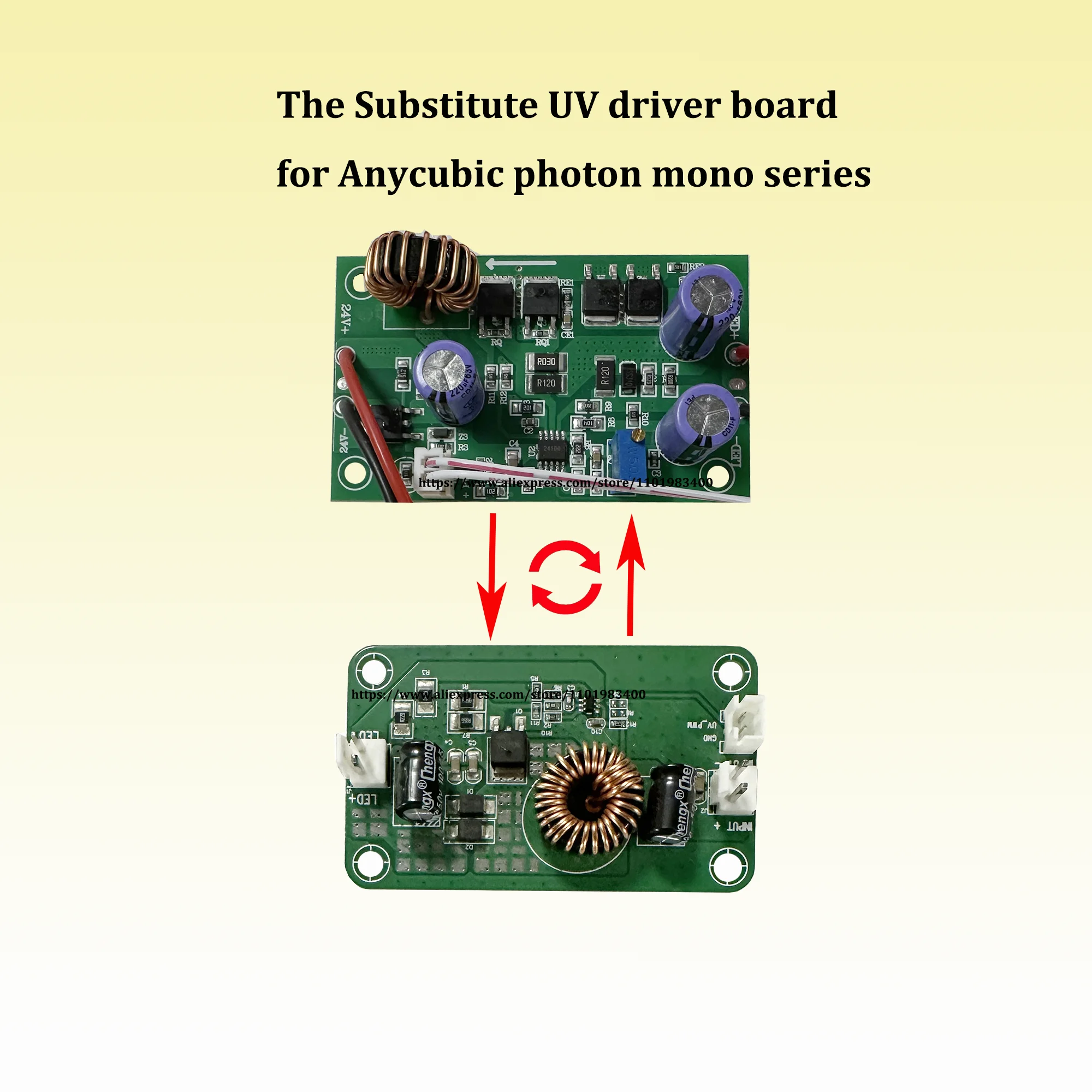 

Uv driver board for Anycubic mono 4k/2/4 boost constant current source 405nm led Lights up PCBA