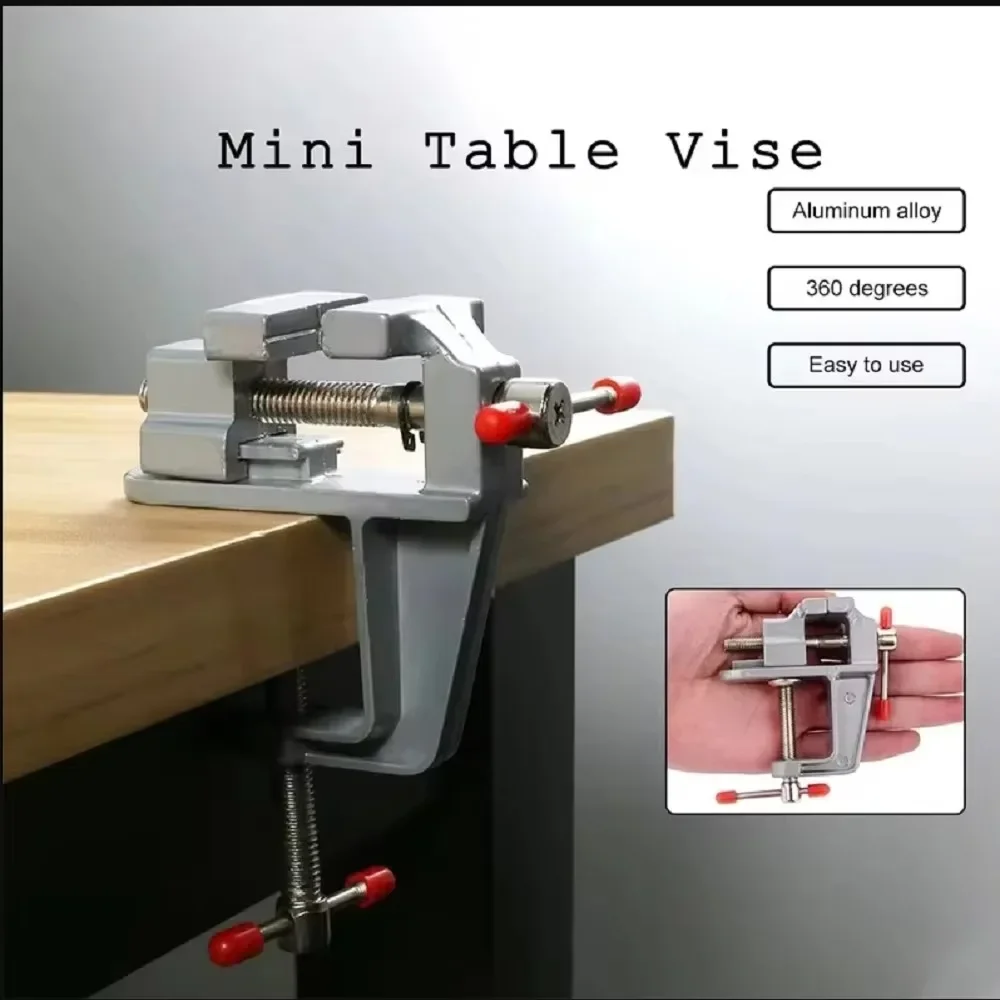 Mini Bench Vise Muliti-Funcational 3.5&quot Aluminum Miniature Small Jewelers Hobby Clamp On Table Flat Pliers Tool Vicefor Home
