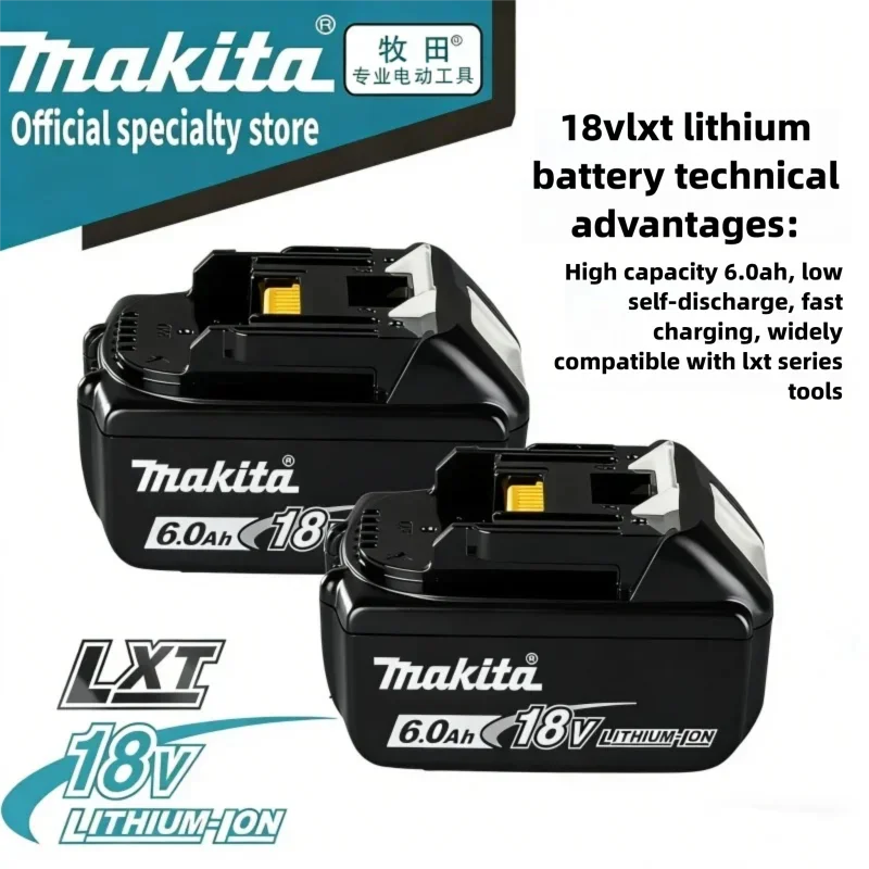 Оригинальный аккумулятор Makita 18В, заменяемый на Makita BL1850B BL1860B, зарядное устройство 18В 6.0Ач, литий-ионный аккумулятор 18650.