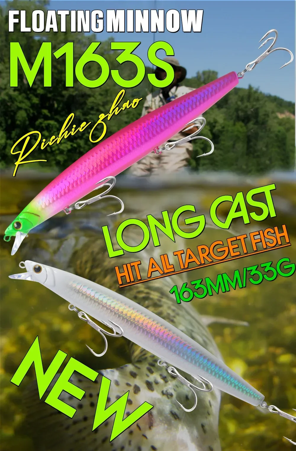 GREENSPIDER 16cm 33g New Long Casting Minnow Baits Floating Sea Fishing Lures Wobble Artificial Hard Baits Jerkbait Minnow