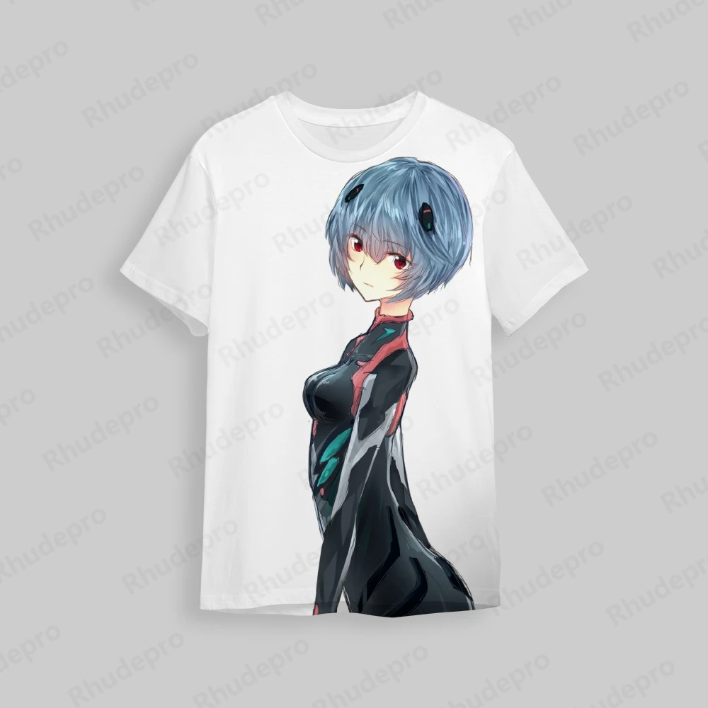 Harajuku Style Neon Genesis Evangelion Tops T-shirt Short Hip Hop Anime Men's Tee 100-5XL New Oversized High Quality Trend