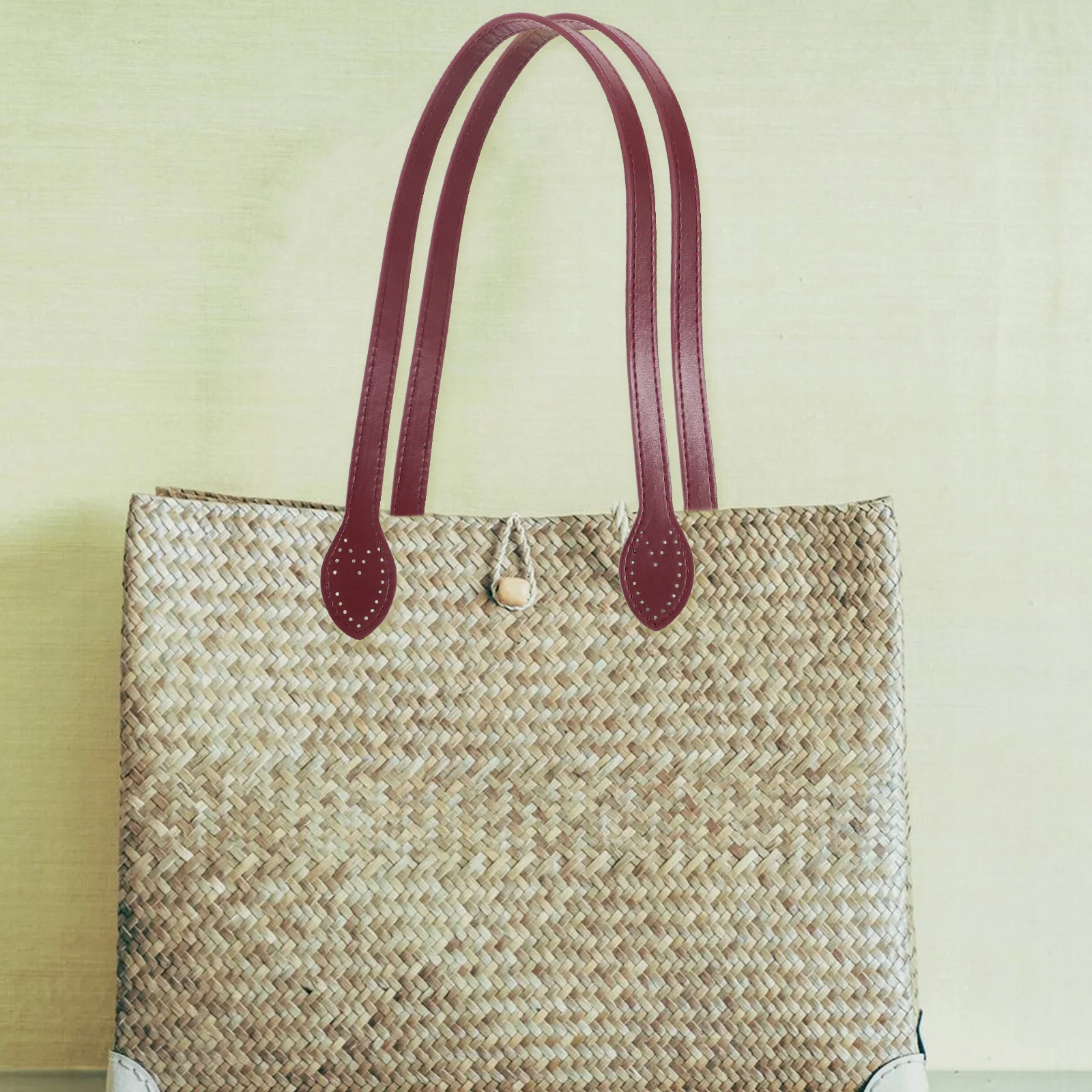 

2Pcs PU Bag Handles Replacement Tote Handle Durable Comfortable Soft Purse Strap DIY Handbag Grip Repair Accessory