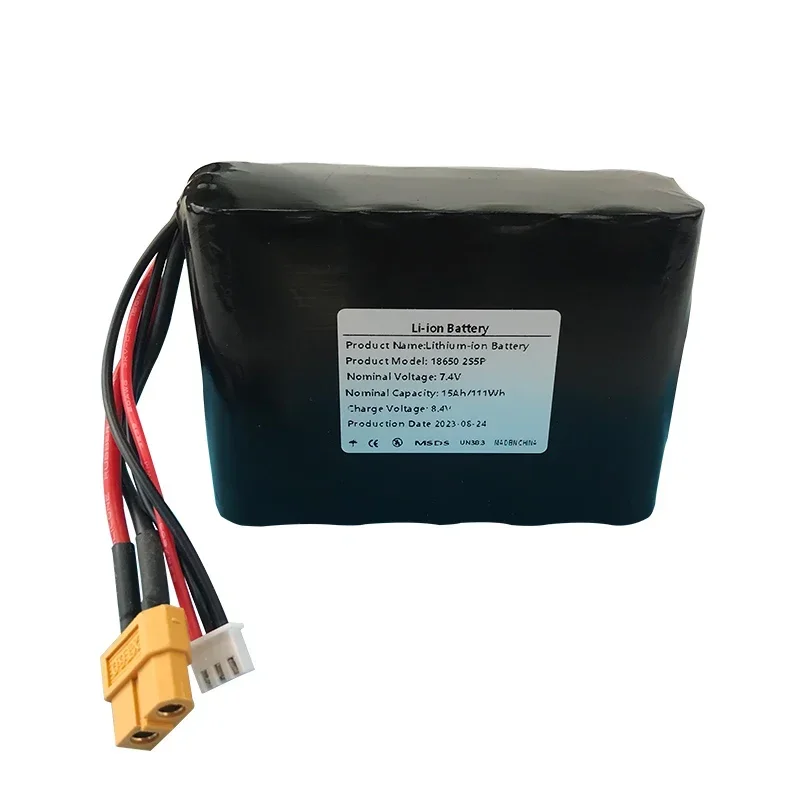 7.4V 15000mAh High Capacity UAV Rechargeable Li-ion Battery 2S5P 15Ah for Various RC Airplane Quadrotor