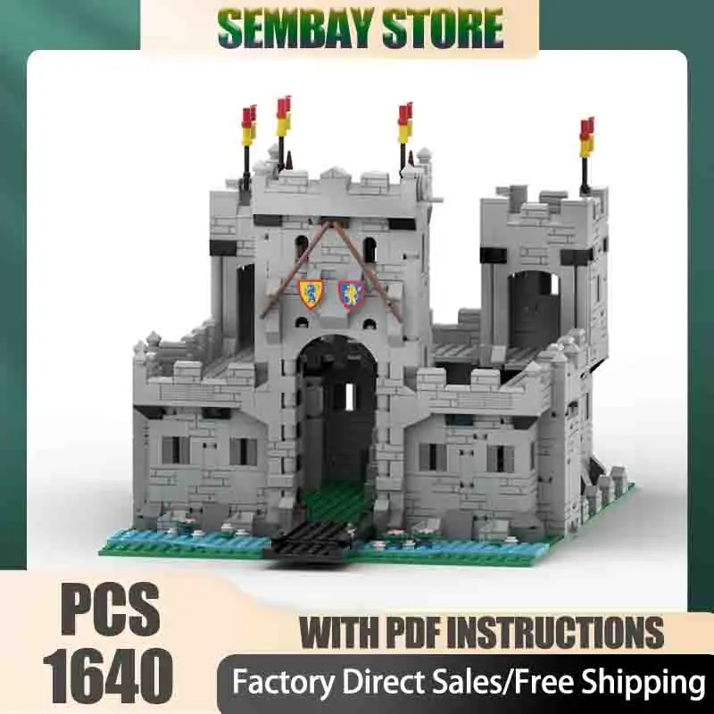 Middeleeuws kasteel Model Moc Bouwstenen Modulair koningskasteel Model Technologie Blokken Kerstmis DIY Speelgoed Bouwgeschenken