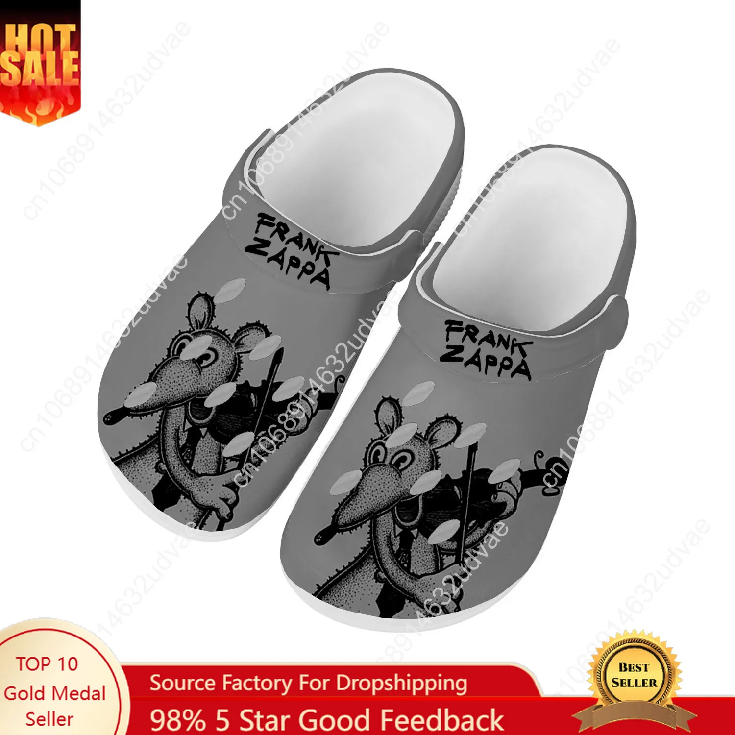 Frank Zappa Water Shoes Mens Womens High Quality Fashion Home Garden Clogs Customizd Sandals Beach Breathable Hole Slippers