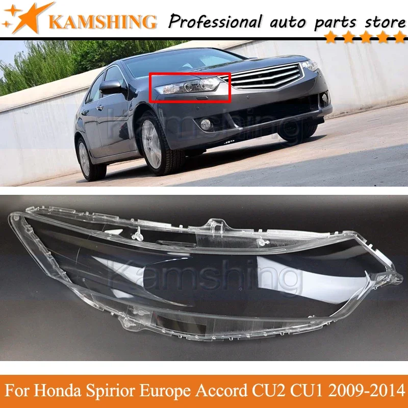 

Kamshing Front bumper headlight Cover Car Lampshade For Honda Spirior Europe Accord CU2 CU1 2009-2014 head lamp CVOER Case