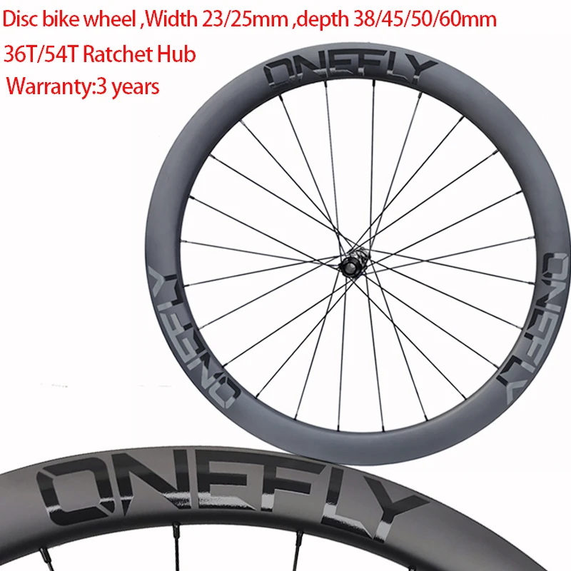 

ONEFLY 700C Carbon Disc Brake Road Bike Wheels Gravel Wheelset Center Lock Thru 36T/54T Ratchet HG XDR Clincher 38/50mm