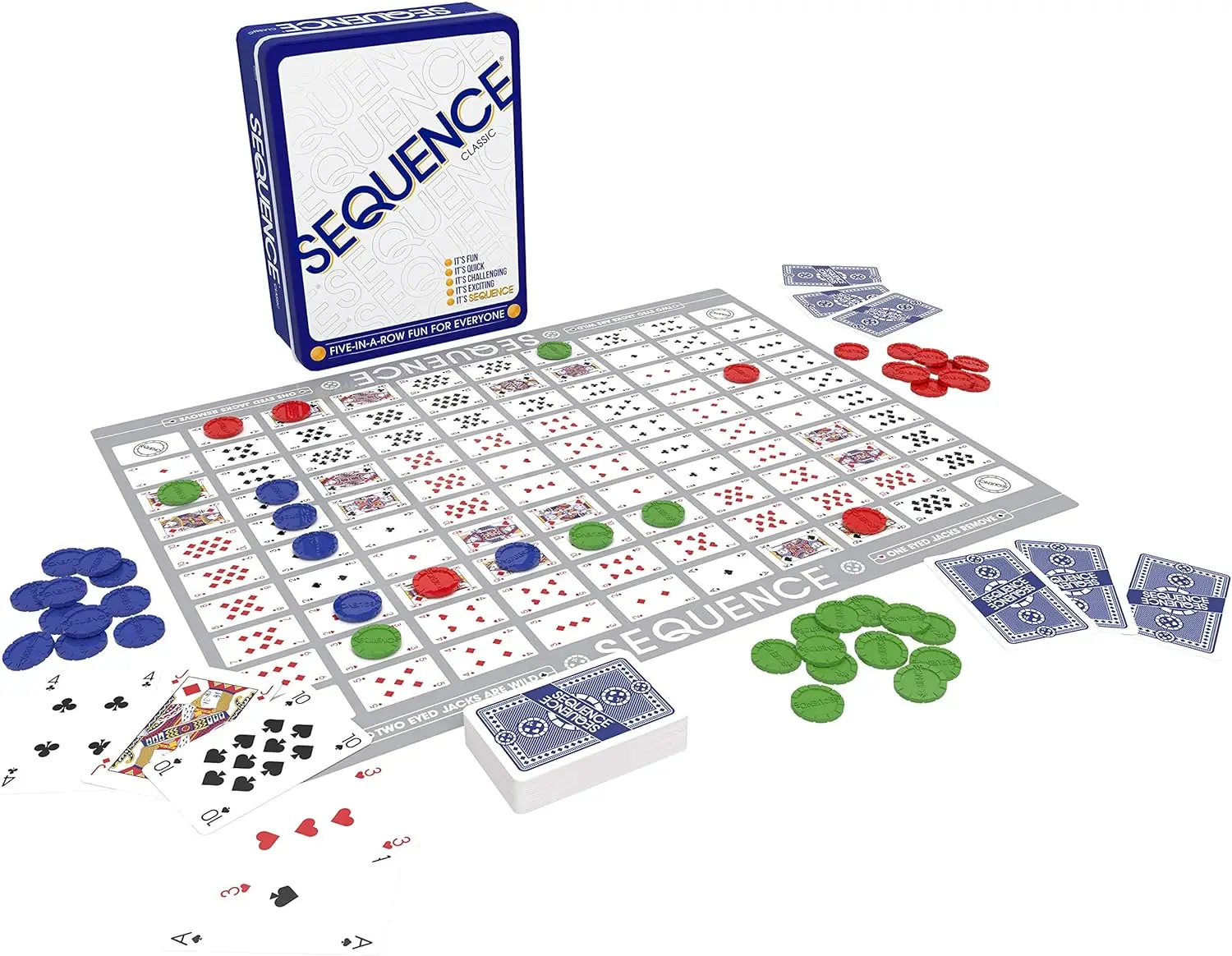 Sequence in a Tin - Jax, White, 2-12 players