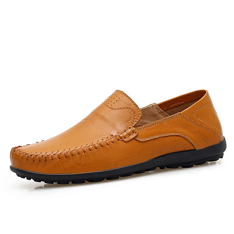 Handmade Shoes Genuine Leather Casual Shoes For Men Flat Platform Walking Shoes Outdoor Footwear Loafers Breathable Sneakers