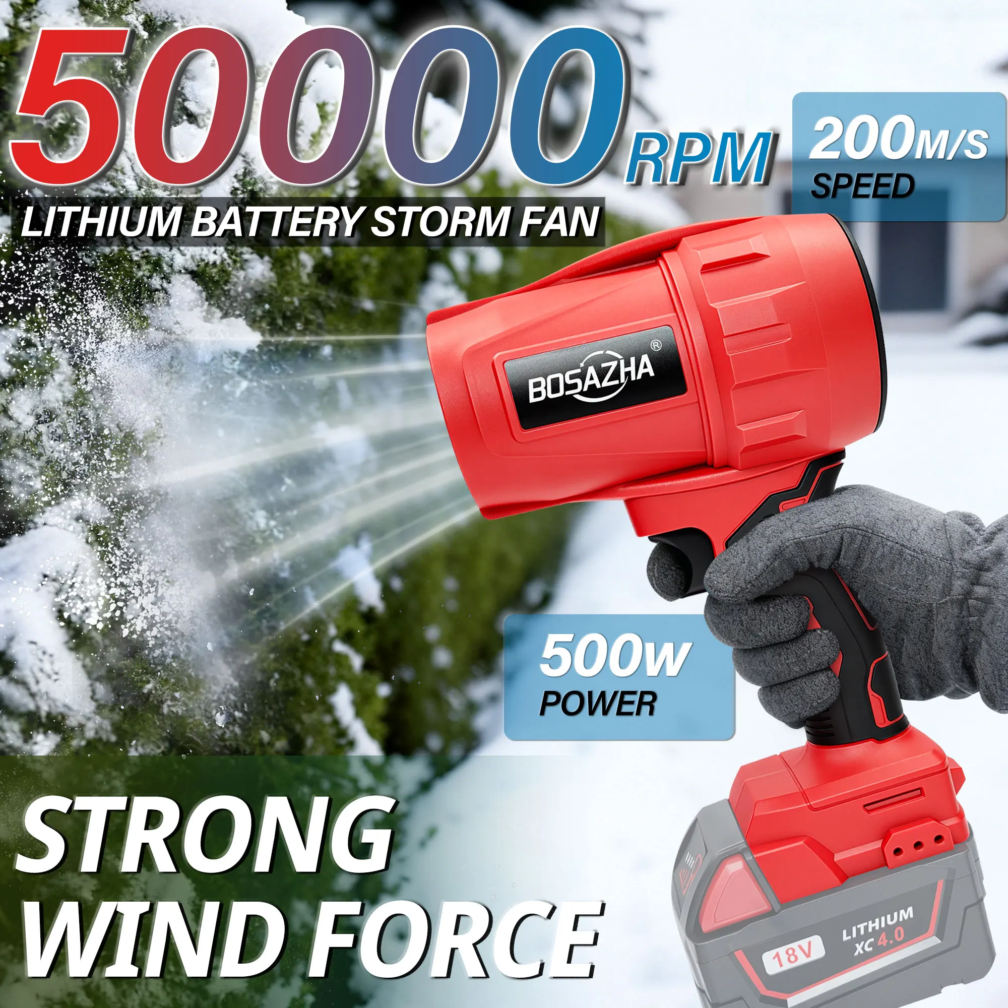 

Cordless Electric Air Blower Powerful Wind Speed Handheld Leaf Blower Portable Dust Cleaner compatible with Milwaukee battery