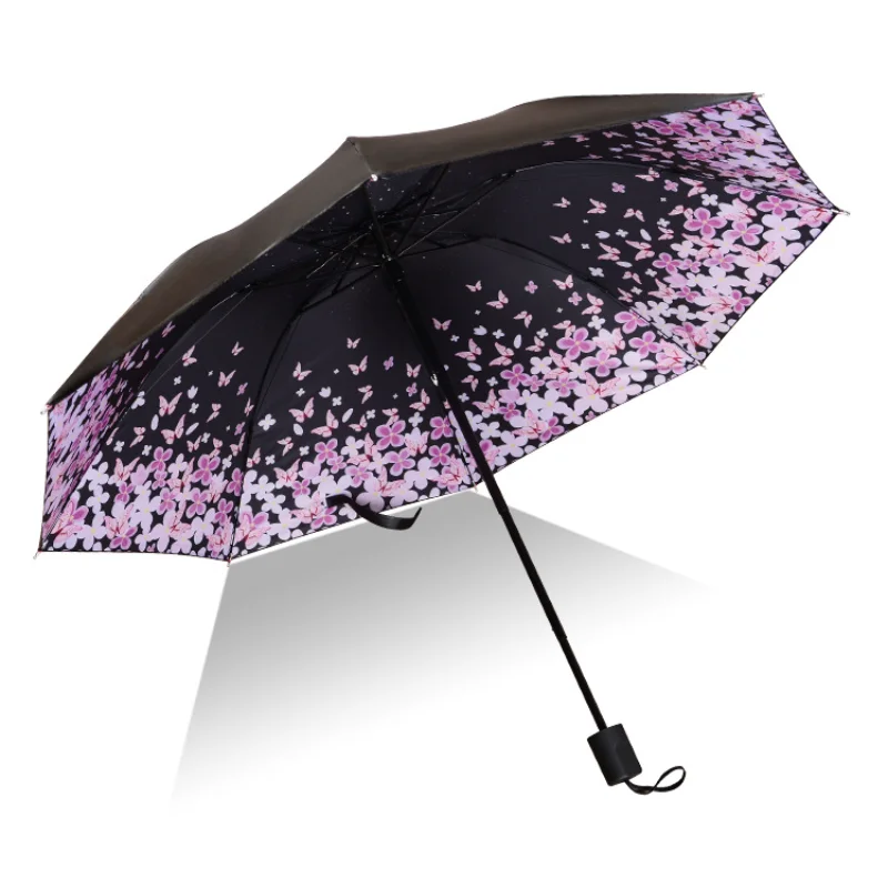 Brand Flower Umbrella For Women Folding Fashion Girl Parasol Sun Portable Strongly Rain Female Sun UV clear Umbrellas Light