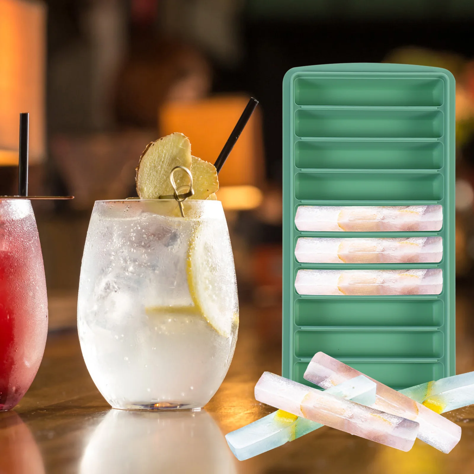 

Silicone Ice Tray Mold Bar Shaped Moulds for Baking Foldable Cube Reusable Making Tool