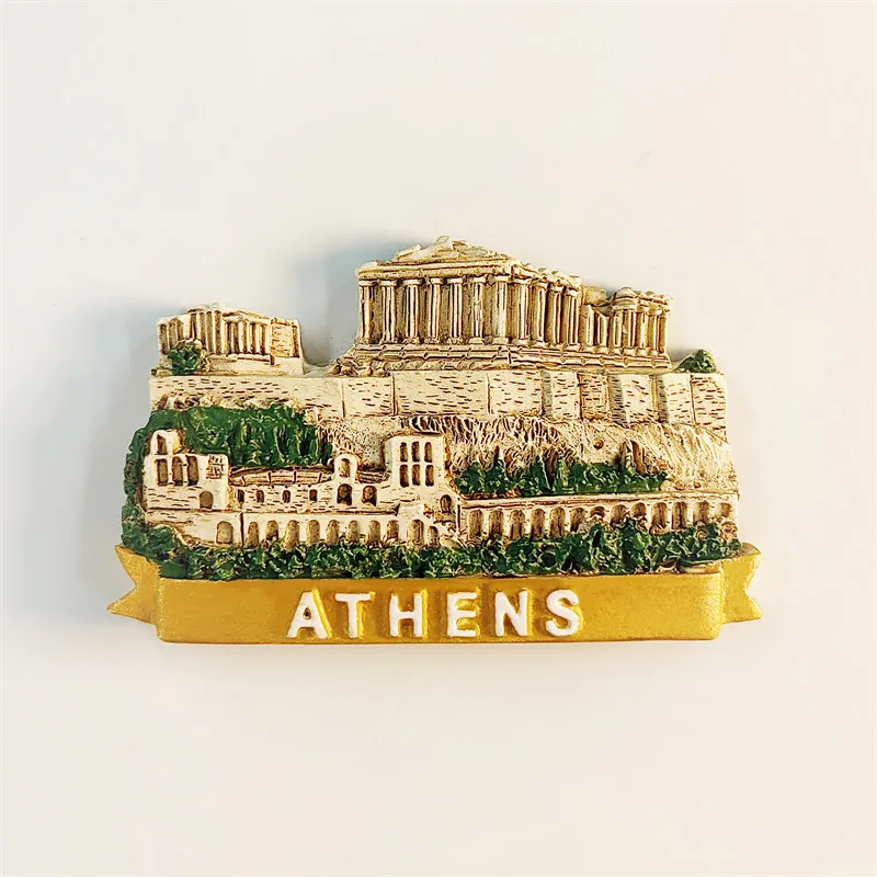 Greek capital Athens creative Parthenon tourist souvenir hand-painted decoration magnetic fridge magnet resin material