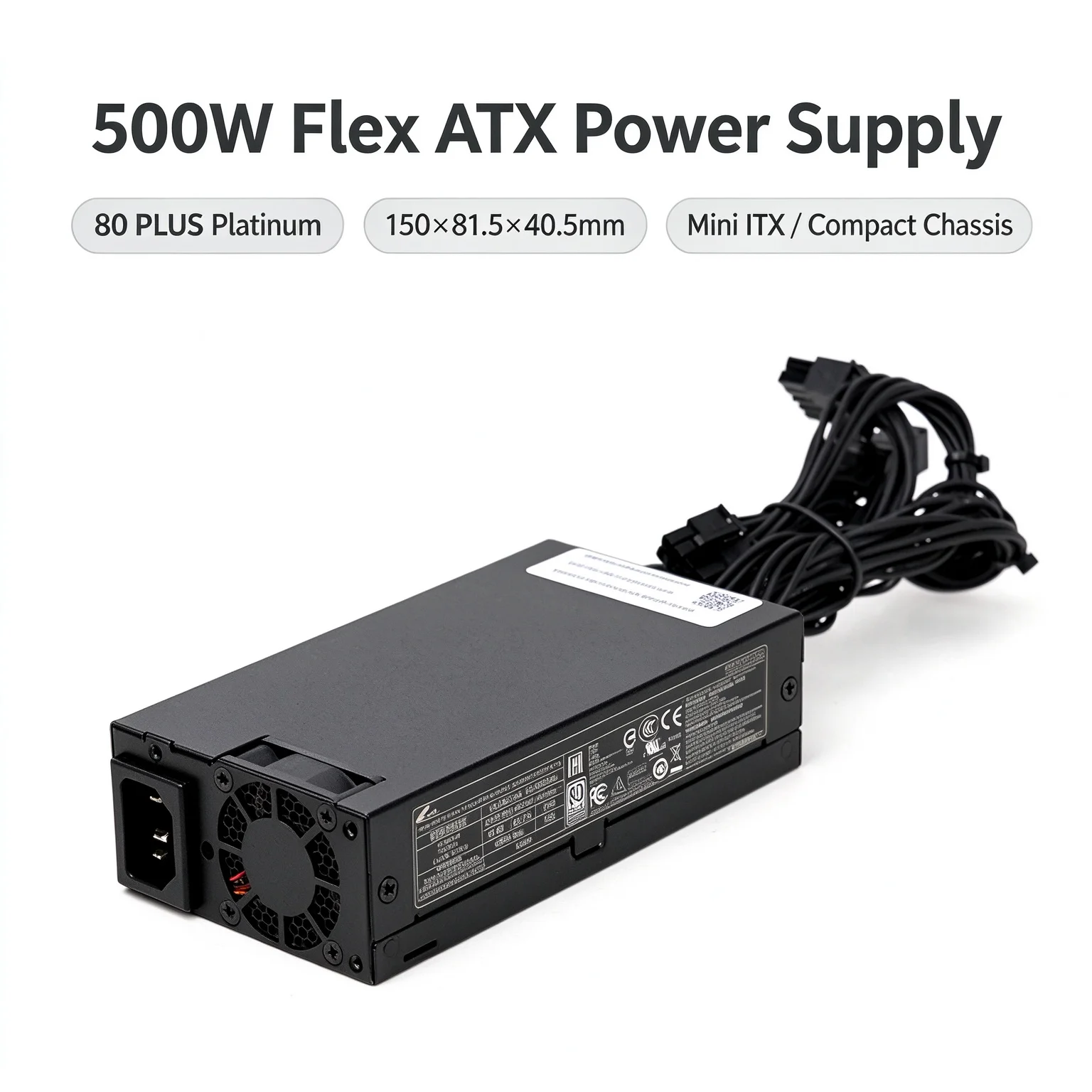 FSP500-30AS 500W Flex ATX Power Supply 80 PLUS Platinum Small 1U PSU for NUC Mini ITX PC Compact Chassis Brand New